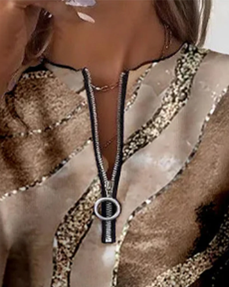 Mary | Half-Zip Sweatshirt With Vintage Print